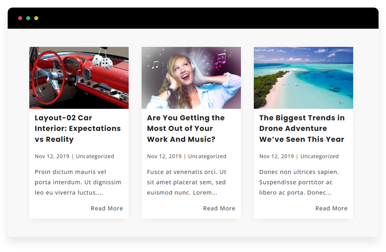 Divi blog layout