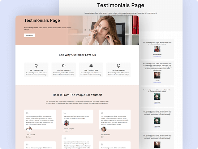 Testimonials Pages